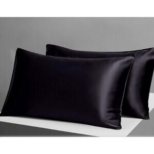 bebe 2 Set Pillowcase SATIN BLACK Silky Hair Skin Luxury COMFORT Luxury Design